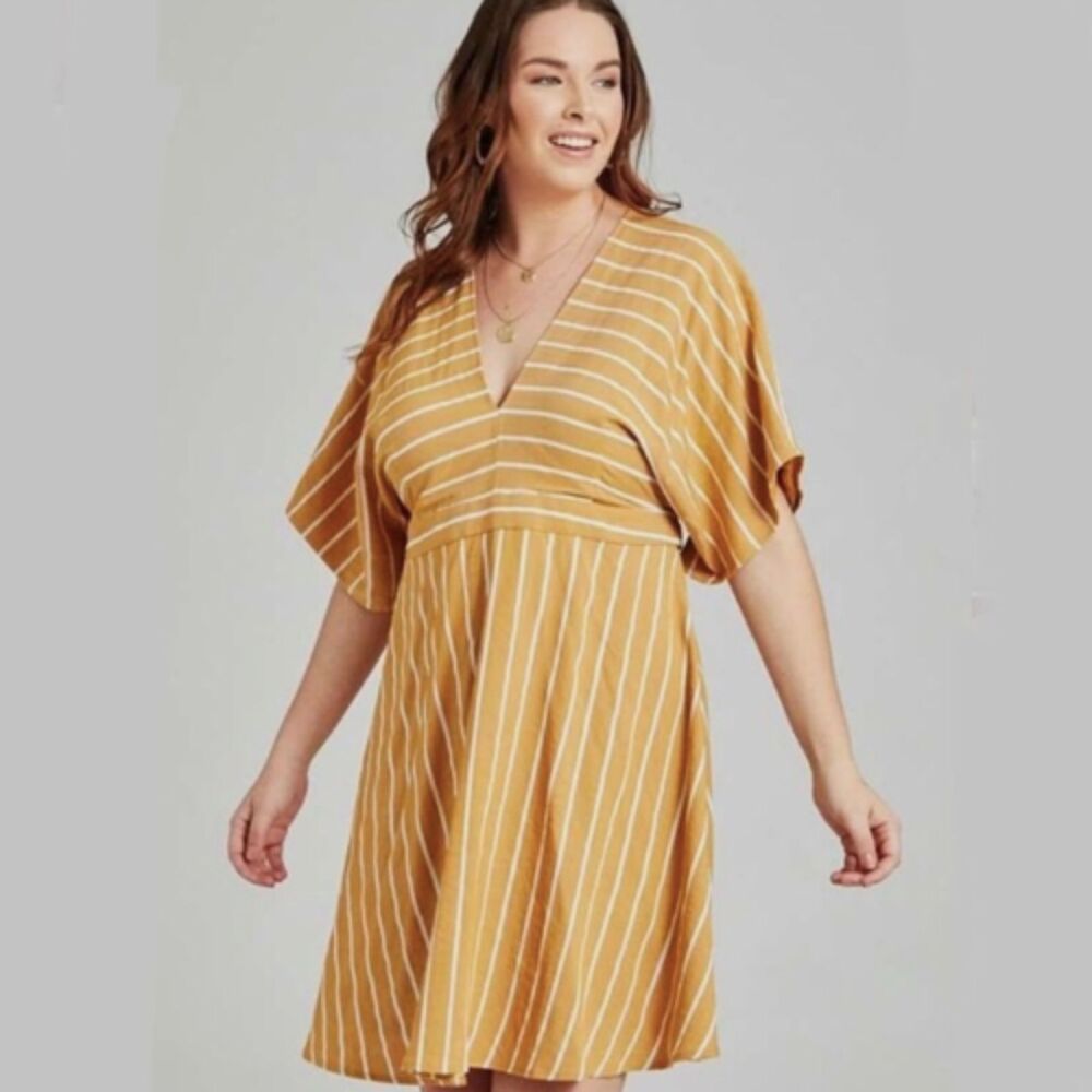 Striped Mustard Dress